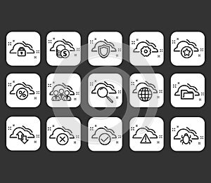 Computer Cloud Icons.